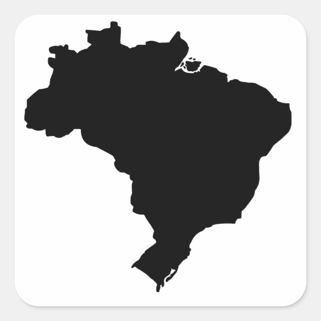 Map of Brazil Square Sticker (Front)