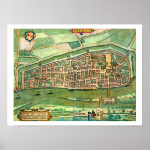 Map of Bremen, from 'Civitates Orbis Terrarum' by Poster