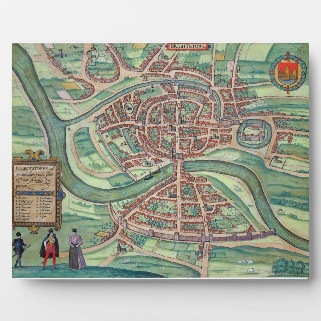Map of Bristol, from 'Civitates Orbis Terrarum' by Plaque (Front)