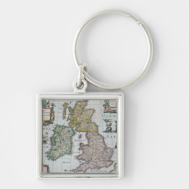 Map of Britain, 1631 Key Ring (Front)