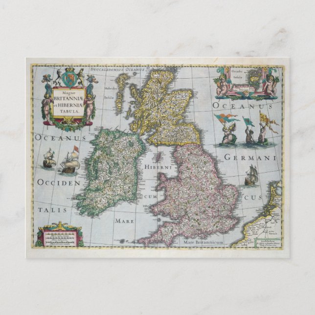 Map of Britain | 1631 Postcard (Front)