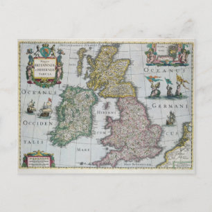Map of Britain, 1631 Postcard
