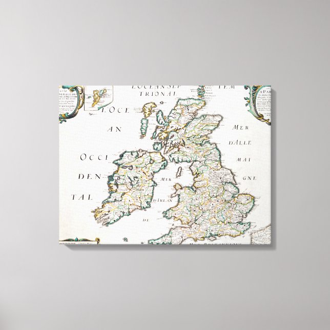 Map of Britain and Ireland, published Paris 1640 ( Canvas Print (Front)