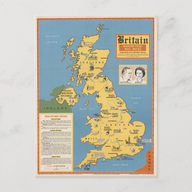 Map of Britain: Headline-Focus Postcard (Front)