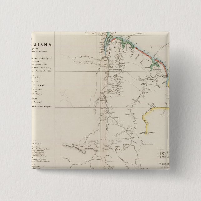 Map of British Guiana 15 Cm Square Badge (Front)