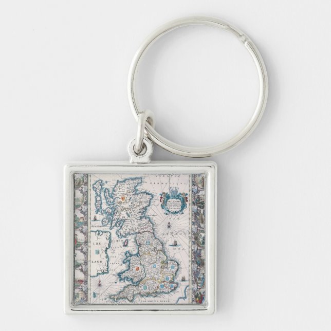 Map of British Isles 2 Key Ring (Front)