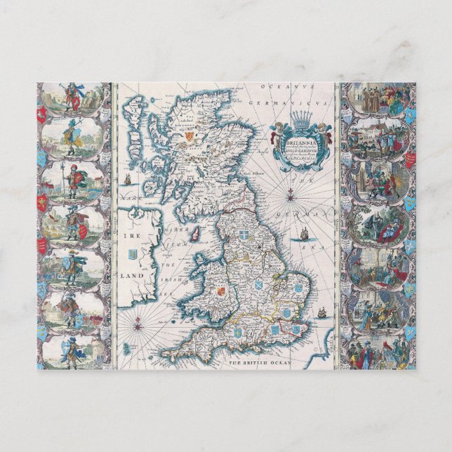 Map of British Isles 2 Postcard (Front)