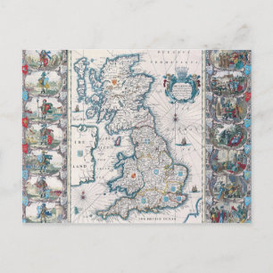 Map of British Isles 2 Postcard