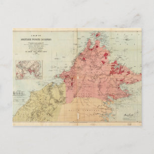 Map of British North Borneo (1899) Postcard