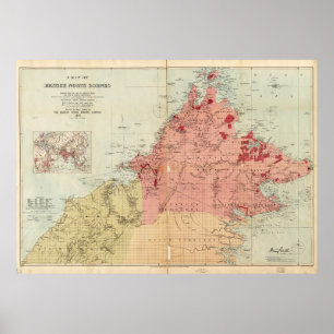 Map of British North Borneo (1899) Poster