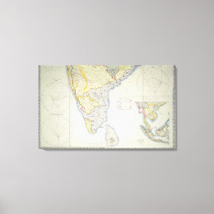 Map of British Southern India, 1872 Canvas Print