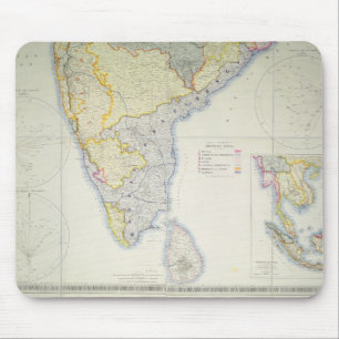 Map of British Southern India, 1872 Mouse Mat