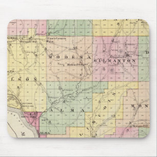 Map of Buffalo County and Village of Alma Mouse Mat