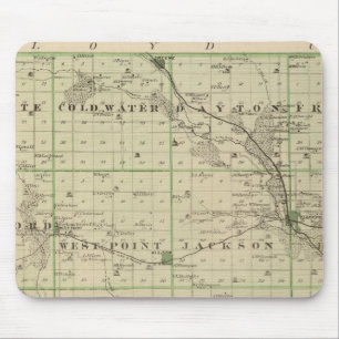 Map of Butler County, State of Iowa Mouse Mat