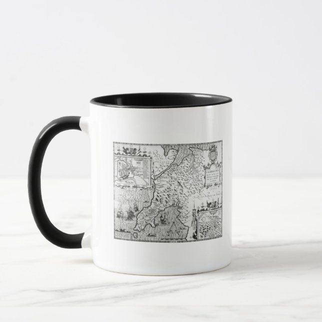 Map of Caernarvon, 1616 Mug (Left)