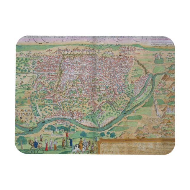 Map of Cairo, from 'Civitates Orbis Terrarum' by G Magnet (Horizontal)