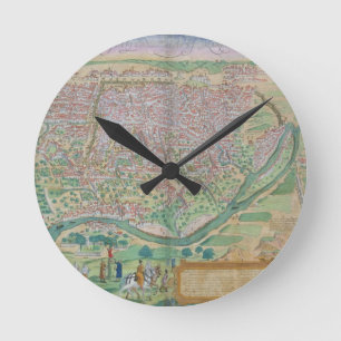 Map of Cairo, from 'Civitates Orbis Terrarum' by G Round Clock