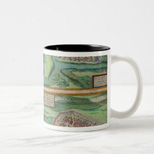Map of Calais, Malta, Rhodes, and Famagusta, from Two-Tone Coffee Mug