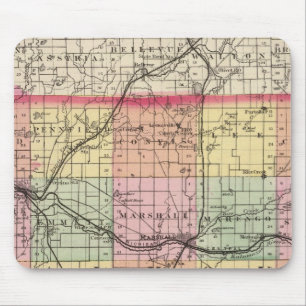 Map of Calhoun County, Michigan Mouse Mat