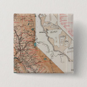 Map of California 2 15 Cm Square Badge