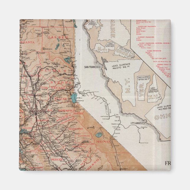 Map of California 2 Magnet (Front)