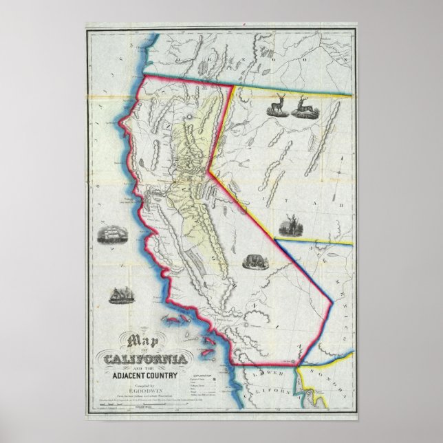Map of California 2 Poster (Front)