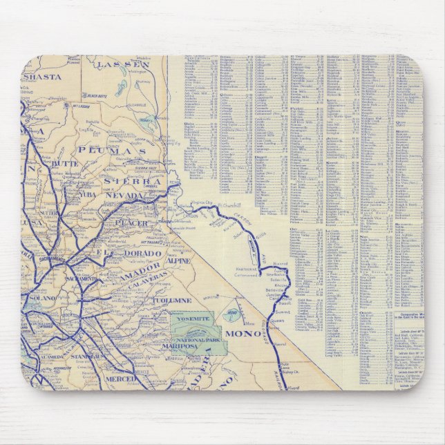 Map of California 4 Mouse Mat (Front)