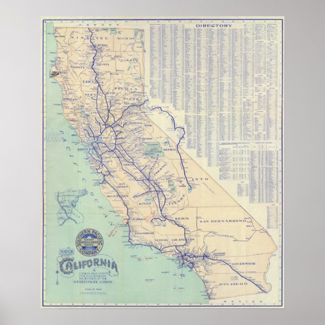 Map of California 4 Poster (Front)
