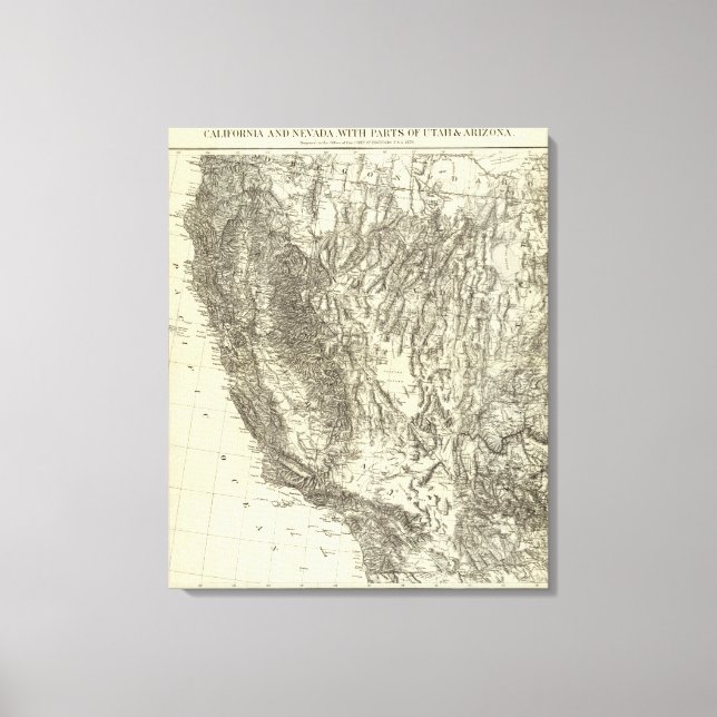 Map of California and Nevada Canvas Print (Front)