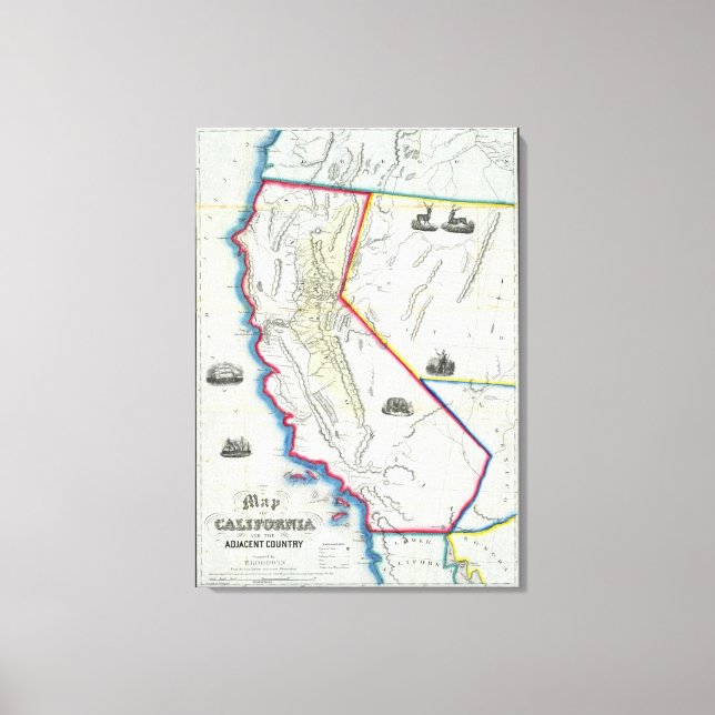 Map of California Canvas Print (Front)