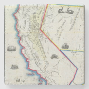 Map of California Stone Coaster