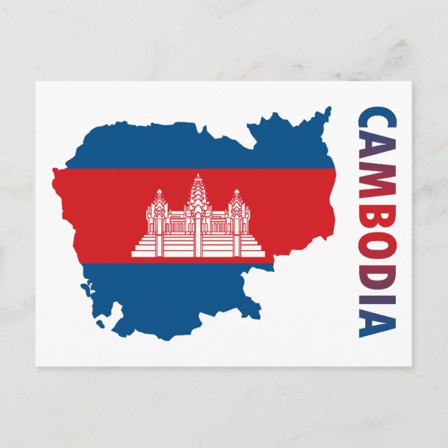 Map Of Cambodia Postcard (Front)