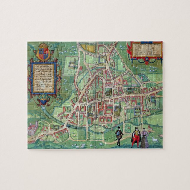 Map of Cambridge, from 'Civitates Orbis Terrarum' Jigsaw Puzzle (Horizontal)