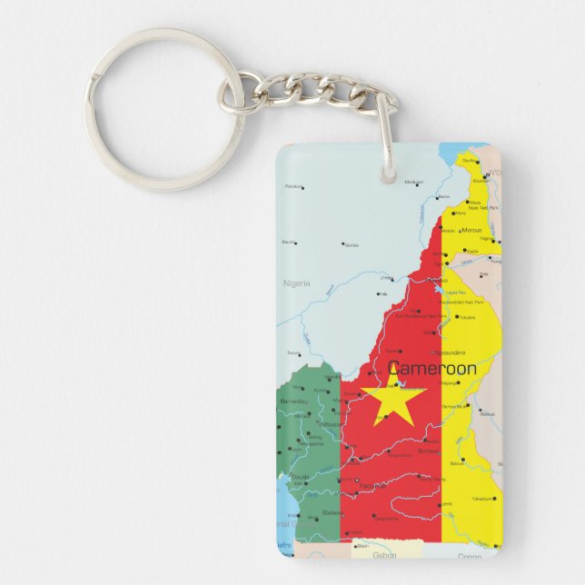 Map Of Cameroon Keychain (Front)