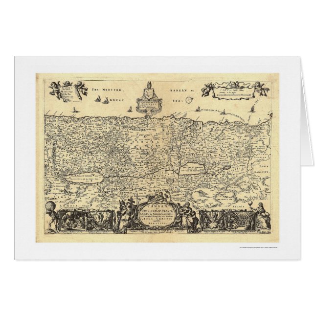 Map of Canaan The Land of Promise By Moxon 1680 (Front Horizontal)