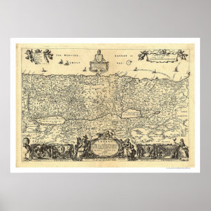 Map of Canaan The Land of Promise By Moxon 1680 Poster