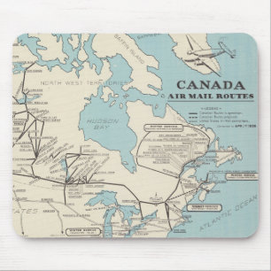 Map of Canada - Canada Air Mail Routes Mouse Mat