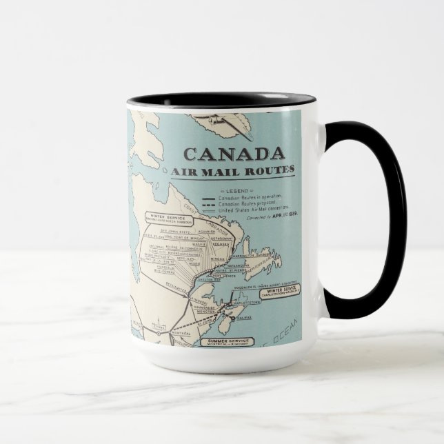 Map of Canada - Canada Air Mail Routes Mug (Right)