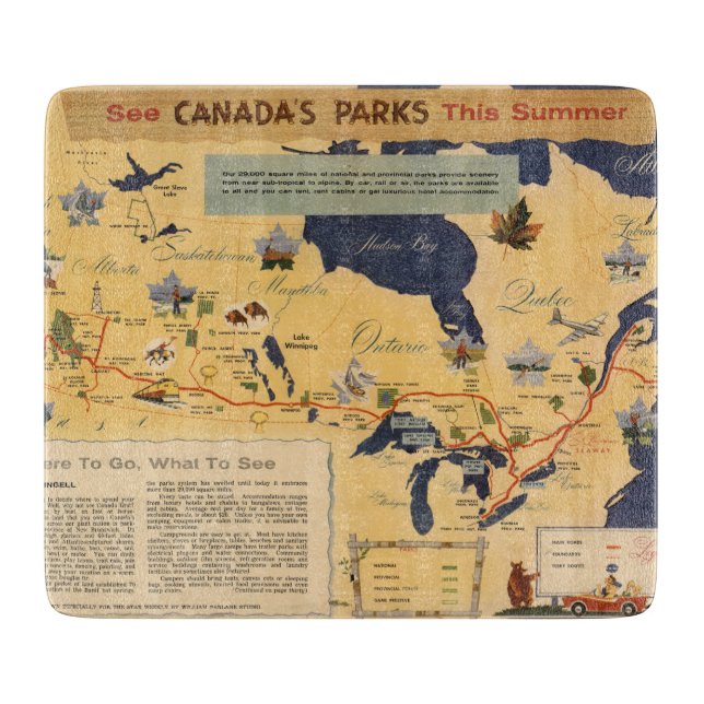 Map of Canada - Canada's Parks Cutting Board (Front)