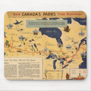 Map of Canada - Canada's Parks Mouse Mat