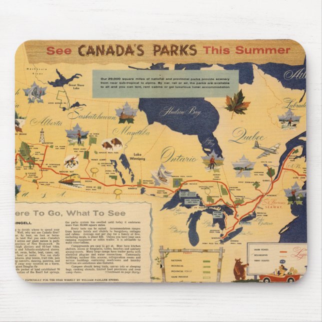 Map of Canada - Canada's Parks Mouse Mat (Front)