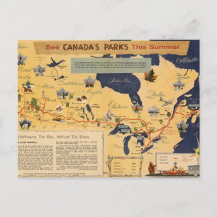 Map of Canada - Canada's Parks Postcard