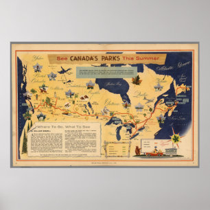 Map of Canada - Canada's Parks Poster