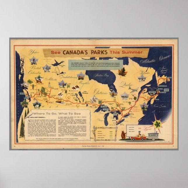 Map of Canada - Canada's Parks Poster (Front)