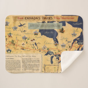 Map of Canada - Canada's Parks Sherpa Blanket