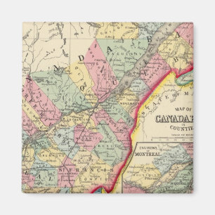 Map Of Canada East In Counties Magnet