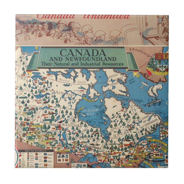 Map of Canada - Natural and Industrial Resources Tile (Front)