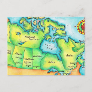 Map of Canada Postcard