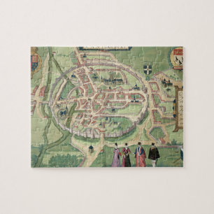 Map of Canterbury, from 'Civitates Orbis Terrarum' Jigsaw Puzzle
