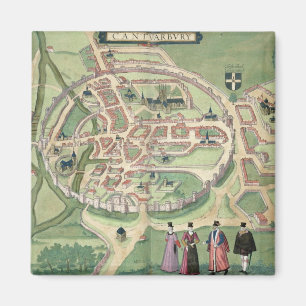 Map of Canterbury, from 'Civitates Orbis Terrarum' Magnet